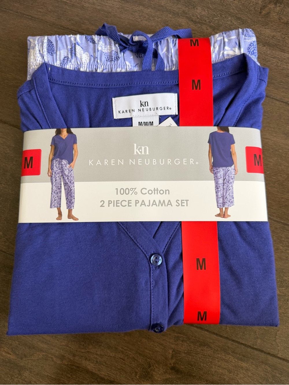 Karen Neuburger 2-Piece Cotton Pajama Set - Purple Blue